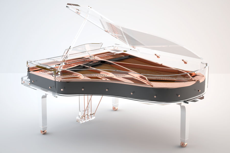 Crystal Elegance Rosegold Grand Piano