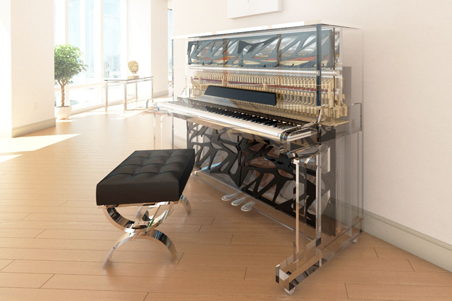 Crystal Upright European see-through piano designer upright acryllic german piano.